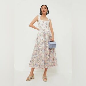 NWT - Gül Hürgel - White and Flower Print Midi Dress - Size XS